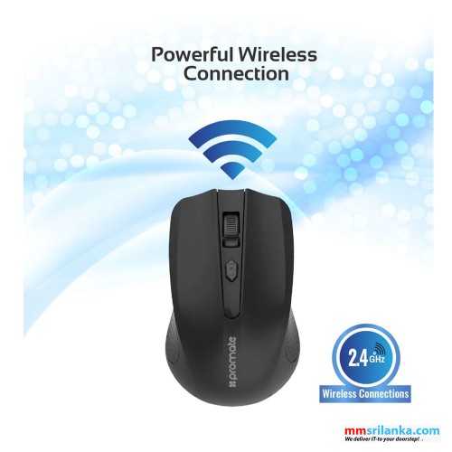 Promate P2.4GHz Wireless Ergonomic Optical Mouse