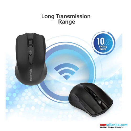 Promate P2.4GHz Wireless Ergonomic Optical Mouse