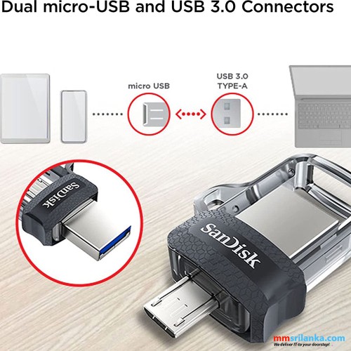 SanDisk Ultra 16GB Dual Drive m3.0 for Android Devices and Computers OTG Pen Drive