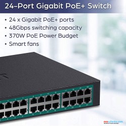 Trendnet 24-Port Gigabit PoE+ Switch-(1Y)