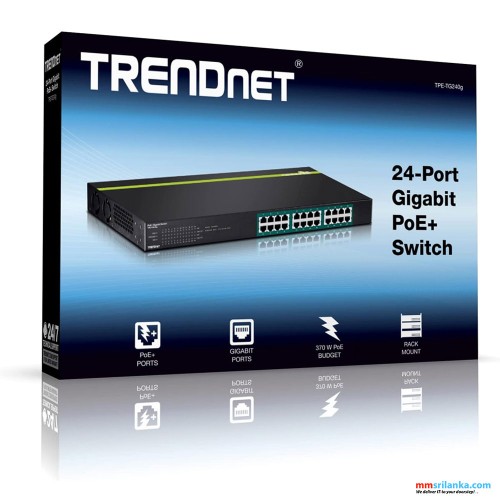 Trendnet 24-Port Gigabit PoE+ Switch-(2Y)