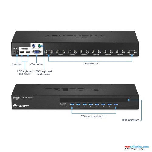 Trendnet 8-Port Rack Mount KVM Switch-(2Y)