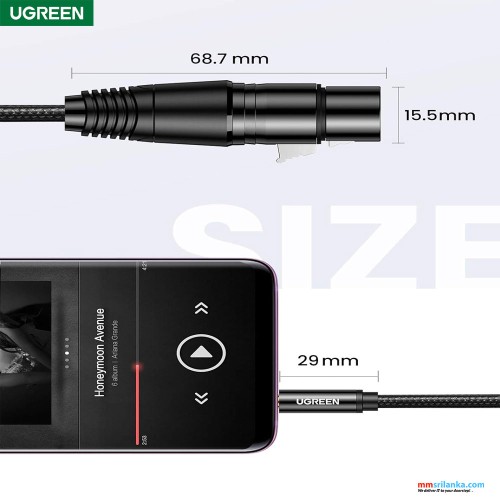 UGREEN 3.5mm three pole male to XLR female audio cable 2m (6M)