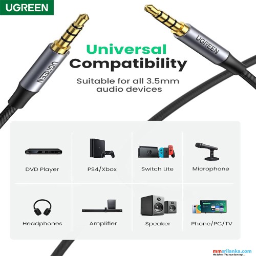 UGREEN 3.5mm 4 pole m/m audio cable ALU case 3m (6m)