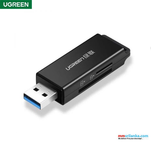 UGREEN USB 3.0 to TF + SD Dual Card Reader (Black)