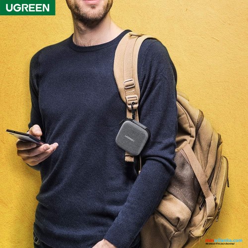 ugreen earphone carrying case bag fabric gray