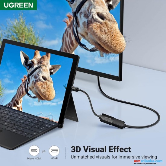 Ugreen micro HDMI male to HDMI female adapter cable 22cm (6M)