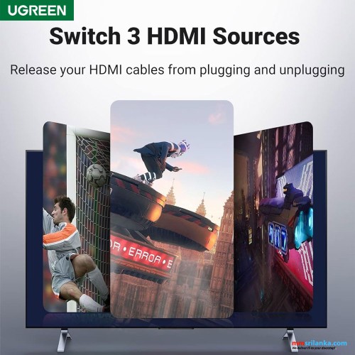 UGREEN 40234 3 Port 3x1 Hdmi Switch (6M)