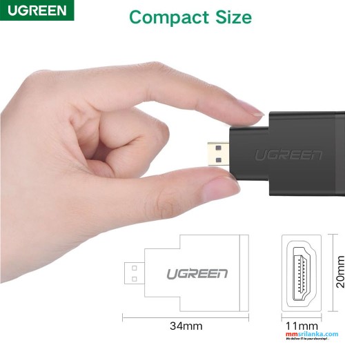 UGREEN Micro Hdmi Male To Hdmi Female Adapter Black (6M)