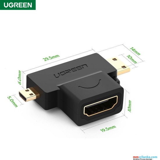 UGREEN Micro HDMI+MINI HDMI Male To HDMI Female Adapter (6M)