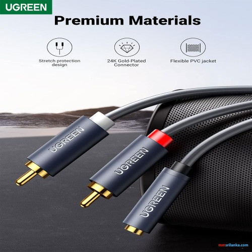 UGREEN 3.5mm female to 2 RCA male Audio Cable 1m (6m)