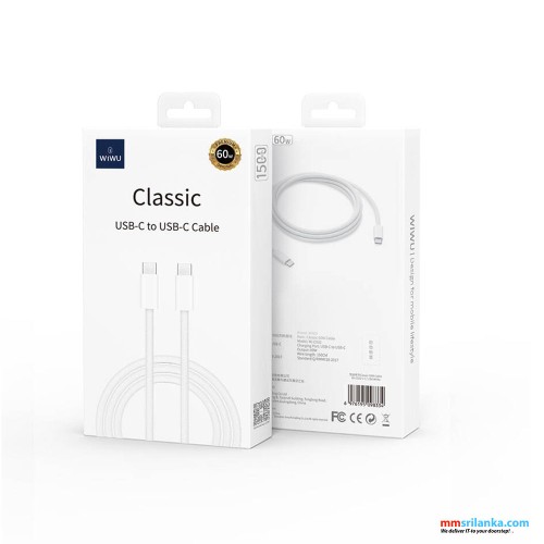 WIWU WI-C032 60W CLASSIC USB-C TO USB-C CABLE 1.5M (6M)