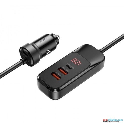 WIWU 120W EXTEND CAR CHARGER BLACK (6M)