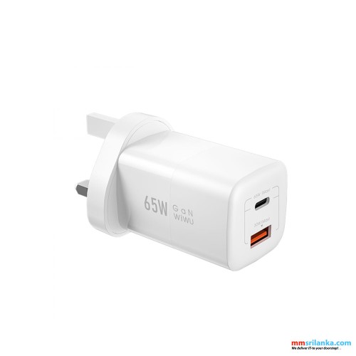 WIWU WI-U012 65W GAN PD+QC FAST CHARGER WHITE (6M)