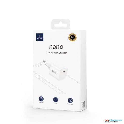 WIWU NANO 30W GAN PD CHARGER EU WHITE (6M)