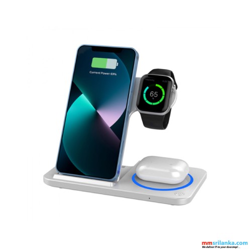 WIWU WI-W020 3 IN 1 15W WIRELESS CHARGER-(6M)