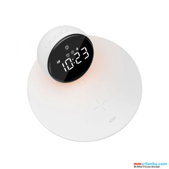 WIWU WI-W017 WIRELESS CHARGING CLOCK BLUETOOTH SPEAKER-(6M)