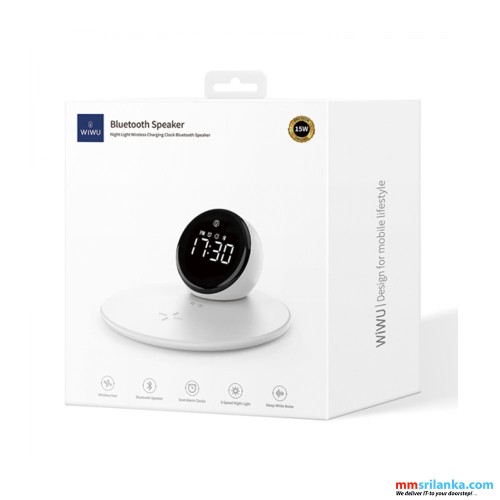 WIWU WI-W017 WIRELESS CHARGING CLOCK BLUETOOTH SPEAKER-(6M)