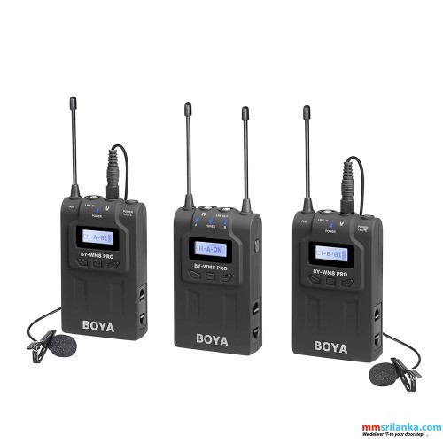 BOYA BY-WM8 PRO-K2 UHF DUAL CHANNEL WIRELESS MICROPHONE (6M)