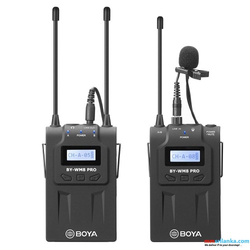 BOYA BY-WM8 PRO-K1 UHF DUAL CHANNEL WIRELESS MICROPHONE (6M)