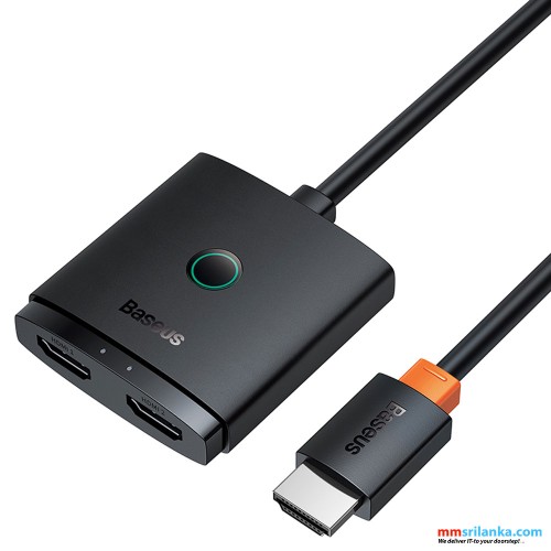 Baseus AirJoy Series 2-in-1 Bidirectional HDMI Switch with 1m HDMI Cable Cluster Black 