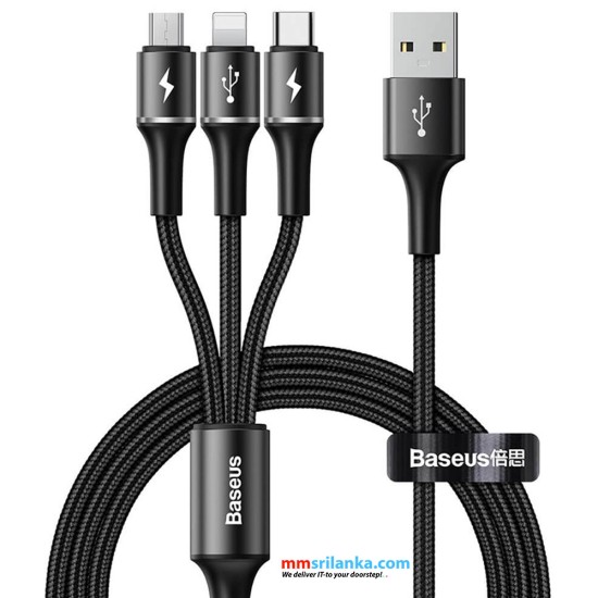 Baseus Rapid Series 3-in-1 Cable Micro+Lightning+Type-C 3A 1.2M
