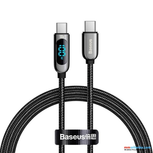 Baseus Display Fast Charging Data Cable Type-C to Type-C 100W  1m Black