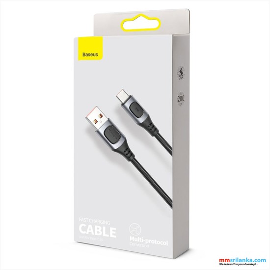 Baseus Flash Multiple Fast Charge Protocols Convertible Fast  Charging Cable USB For Type-C 5A 2m
