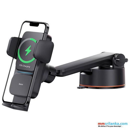 Baseus Wisdom Auto Alignment QI 15W Car Mount Wireless Charger（Suction base) Black