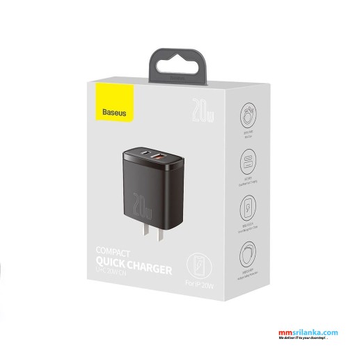 Baseus Compact Quick Charger U+C 20W CN Black