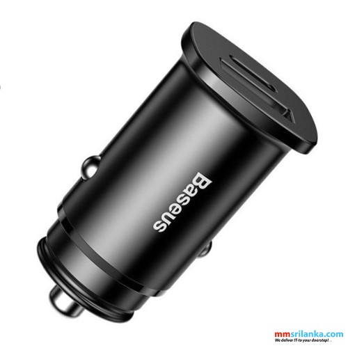 Baseus Square Metal 30W A+C PPS Car Charger Black