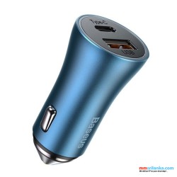 Baseus Golden Contactor Pro Fast USB Type C / USB 40 W Quick Car Charger (Blue)