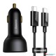 Baseus Superme Digital Display 100w  PPS Dual Quick Car Charger Black（with Baseus Xiaobai series fast charging Cable Type-C to Type-C 100W(20V/5A) 1m Black