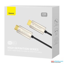 Baseus 15m 4K High Definition Series Optic Fiber HDMI to HDMI Adapter Cable Black 