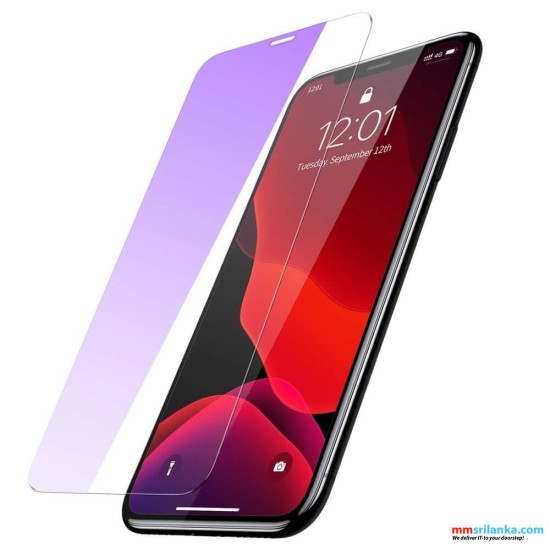 Baseus 0.15mm Full-glass Tempered Glass Film Anti-Bluelight (2pcs pack) for iPhone 11 Pro 5.8 inch Transparent