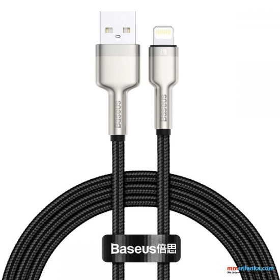 Baseus Cafule Series 2M USB to IP Metal Data Cable 2.4A Black (6M)