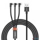 Baseus MVP 3-in-1 Mobile game Cable USB For M+L+T 3.5A 1.2m Black (6M)