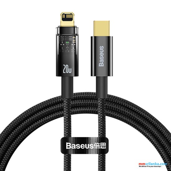 Baseus Explorer Series 1M 20W Auto Power-Off Fast Charging Data Cable Type-C to Lightning Black