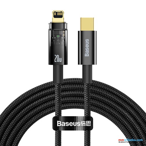 Baseus Explorer Series 2M 20W Auto Power-Off Fast Charging Data Cable Type-C to Lightning Black