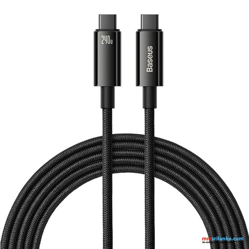 Baseus 3m 240W Tungsten Type-C to Type-C Gold Fast Charging Data Cable Black (6M)