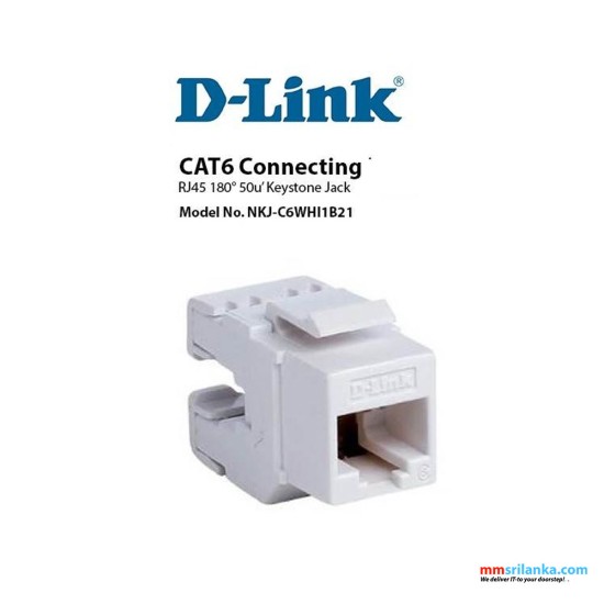 D-Link CAT6 UTP Keystone Jack 180 Degree