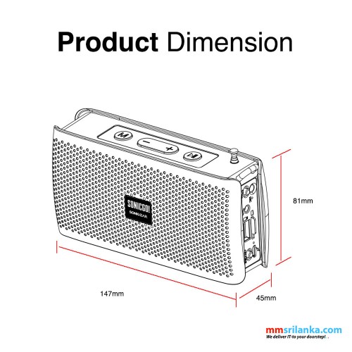 SONICGEAR SONICGO RDO 30X BLUETOOTH PORTABLE SPEAKER WITH HANDSFREE (1Y)