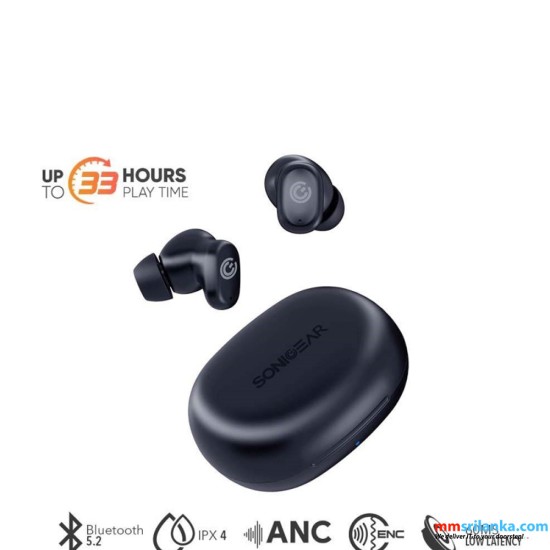 SONICGEAR TWS 16 ENC BLUETOOTH IPX 4 WIRELESS STEREO EARBUDS (1Y)