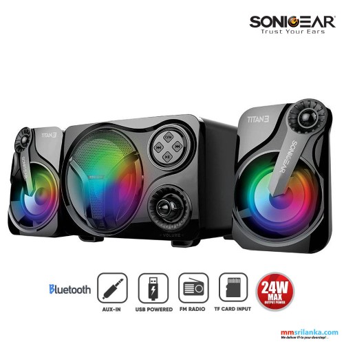 SONICGEAR TITAN 3 BTMI USB BLUETOOTH PORTABLE MUSIC SYNCHRONIZED LIGHT DISPLAY SPEAKER (1Y)