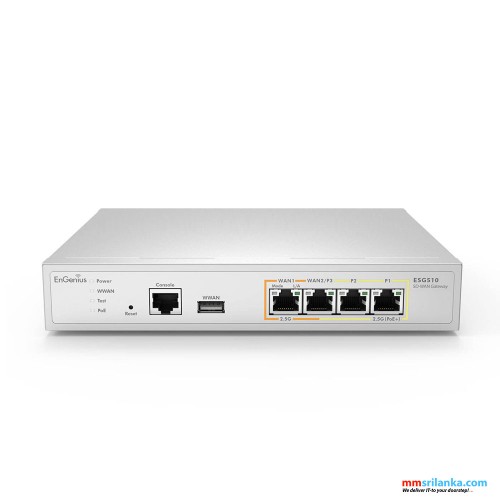 ENGENIUS Cloud-Managed VPN and SD-WAN with 4 x 2.5-Gigabit (1x PoE+) Ethernet ports