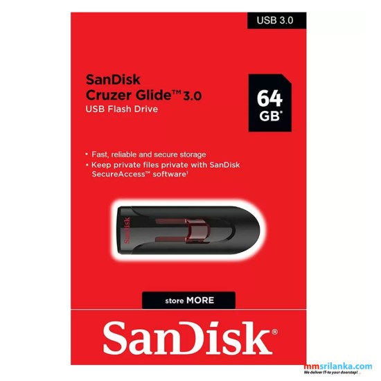 USB3.0 FLASH DRIVE - SANDISK CRUZER 64GB (5Y)