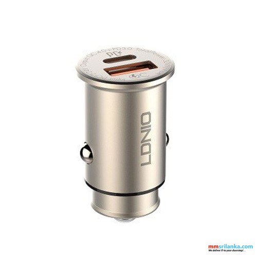 LDNIO C506Q 30W ULTRA Mini Zinc Alloy Shell Car Charger