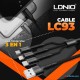LDNIO LC93 3 IN 1 3.4A 1.2M USB Multi Charging Cable