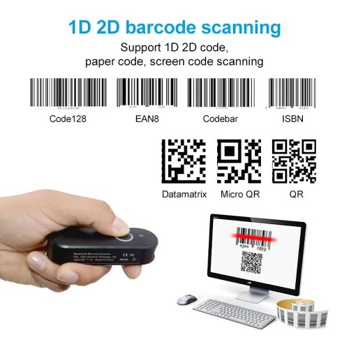 Luckydoor K-60 2d barcode scanner portable handheld android wireless 2d pdf417 smart barcode scanner (1Y)