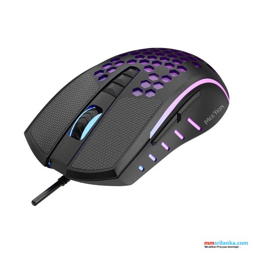 Meetion GM015 Lightweight Honeycomb RGB Gaming Mouse (6M)